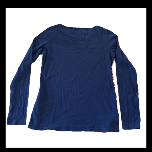 Lilly Pulitzer Navy Blue Paisley Colorful Long Sleeve Shirt Women's size Medium - Picture 6 of 7